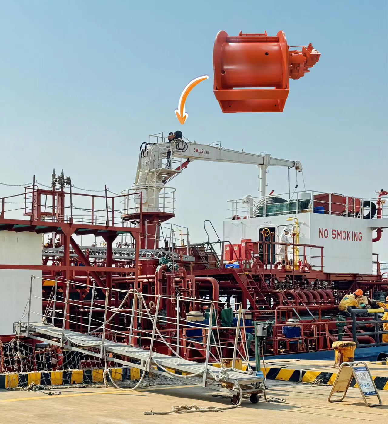 Marine deck crane application